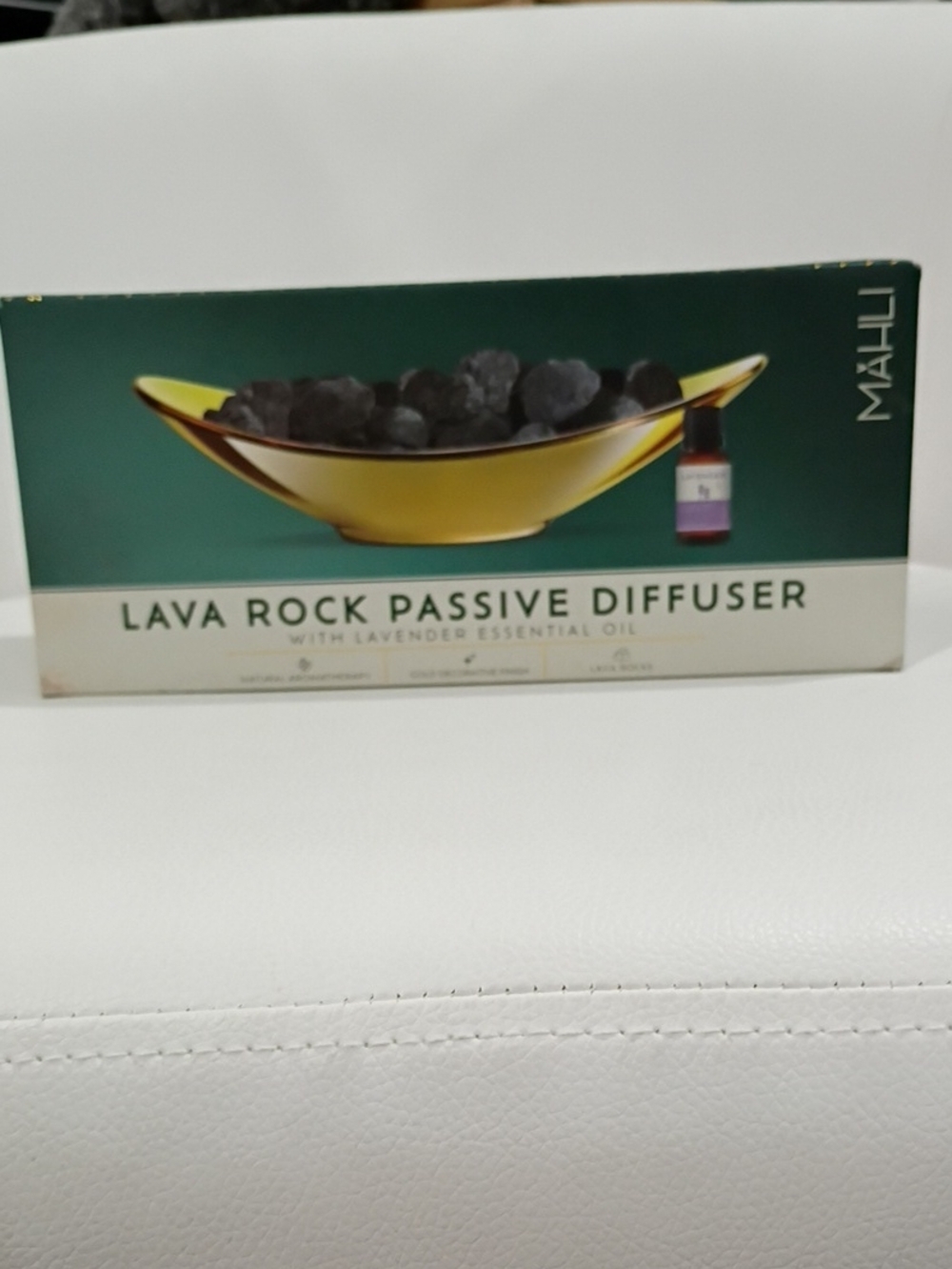 Mahli Lava Rock Passive Diffuser in Gold with Lavender Oil